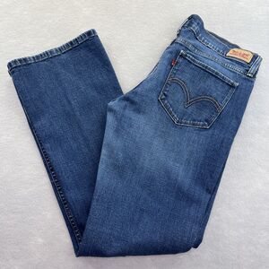 Levis 524 Bootcut Jeans Womens 13 Juniors Embroidered Pockets Dark Denim